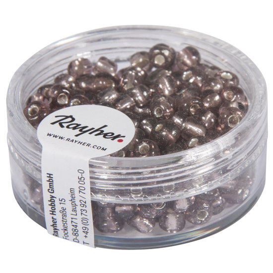 Rayher Rayher Rocailles Borduurkralen Zilveren Kern 4mm Donker Lila 17g