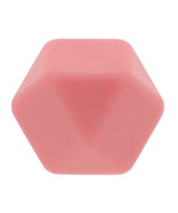 Opry Siliconen Kralen Hexagon 1,7cm Roze 5st