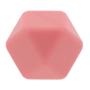 Opry Siliconen Kralen Hexagon 1,7cm Roze 5st