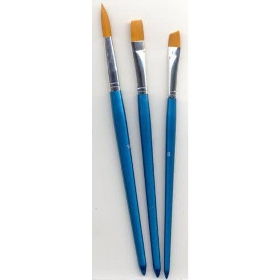 Hobby & Crafting Fun Penselen Set Nylon Plat & Rond 3st