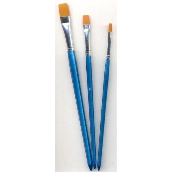 Hobby & Crafting Fun Penselen Set Nylon Plat Recht 3st