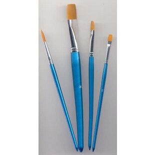 Penselen Set Nylon Plat & Rond 4st