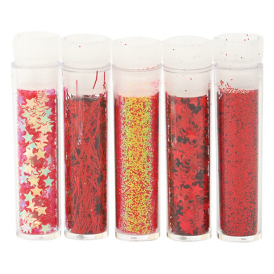 Hobby & Crafting Fun Glitterset assorti Valentine, 5 x 1,8 gr.