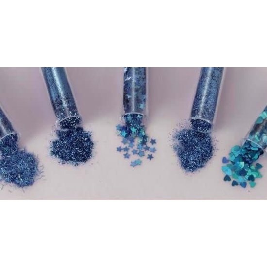 Hobby & Crafting Fun Glitterset assorti Jeans, 5 x 1,8 gr.