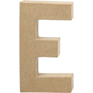 Papier Mache Letter E 2,5x11,8x20,5cm