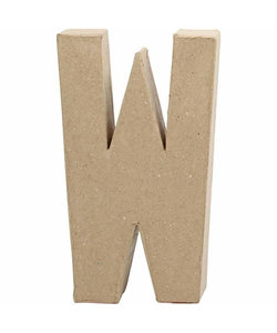 Papier Mache Letter W 2,5x11,8x20,5cm