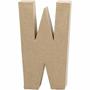 Papier Mache Letter W 2,5x11,8x20,5cm