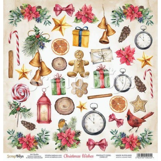 ScrapBoys ScrapBoys Knipvel Christmas Wishes 30,5x30,5cm  nr. 07
