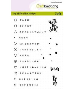 CraftEmotions Stempel Bullet Journal A6 Signs & Text 5mm