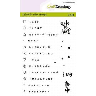 CraftEmotions Stempel Bullet Journal A6 Signs & Text 5mm