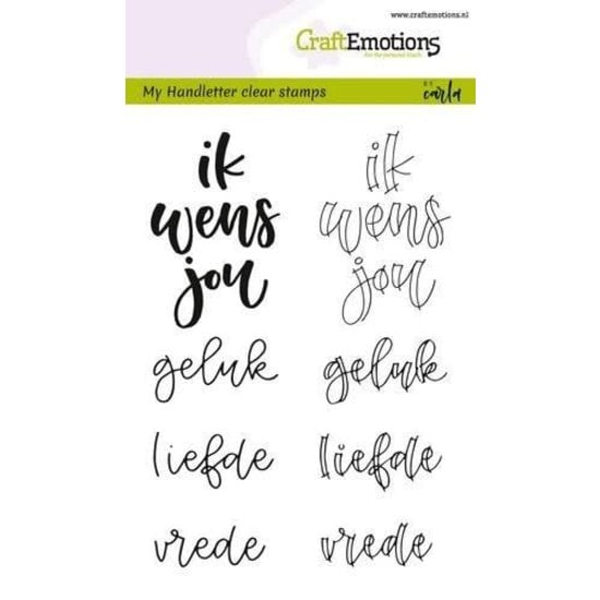 CraftEmotions Craftemotions Stempel Handletter Ik Wens Jou