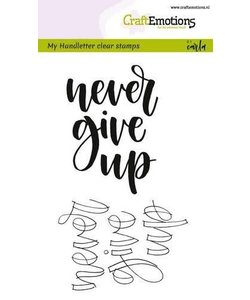 Craftemotions Clear Stamp Handletter Never Give Up