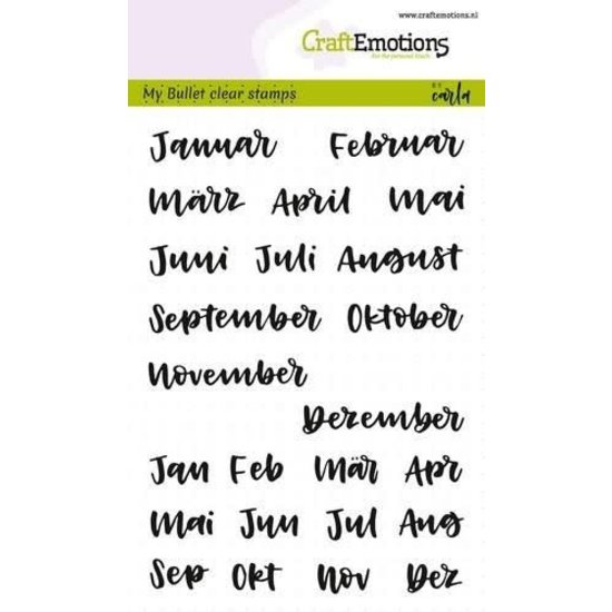 CraftEmotions CraftEmotions Stempel Bullet Journal A6 Monate 10mm