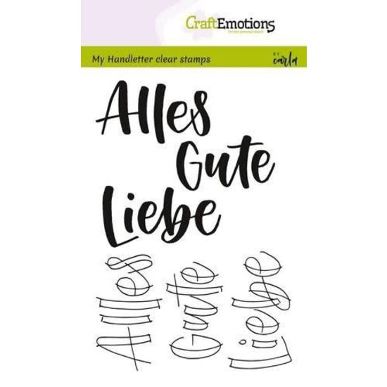 CraftEmotions Craftemotions Clear Stamp Handletter Alles Gute