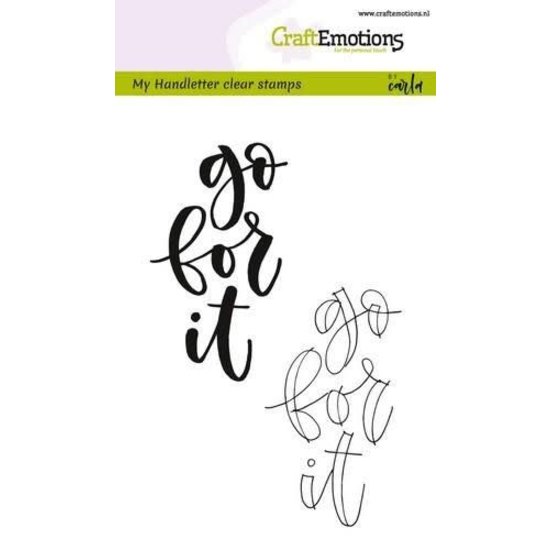 CraftEmotions Craftemotions Clear Stamp Handletter Go For It