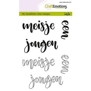 Craftemotions Clear Stamp Handletter Meisje Jongen