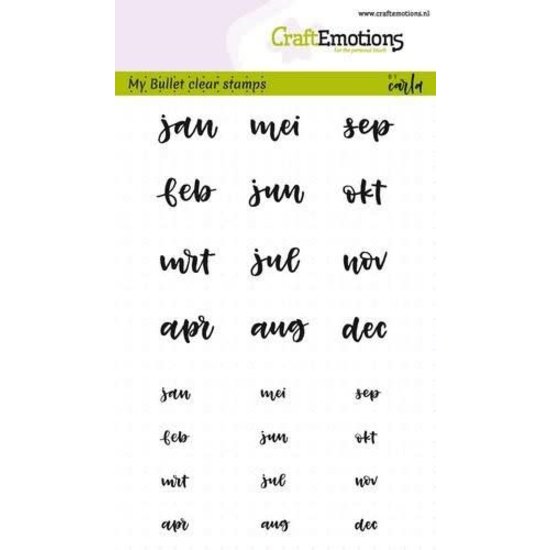 CraftEmotions CraftEmotions Stempel Bullet Journal A6 Maanden 5-10mm