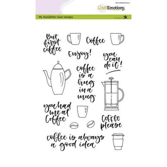 CraftEmotions CraftEmotions clearstamp Handletter Coffee please