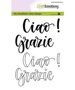 Craftemotions Stempel Handletter Ciao Grazie