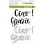 CraftEmotions Craftemotions Stempel Handletter Ciao Grazie