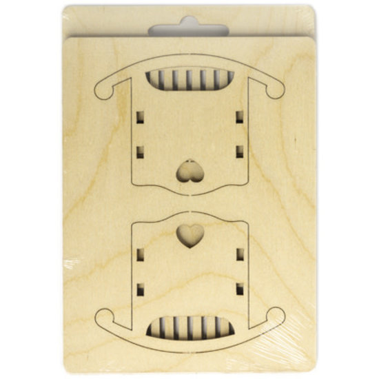 Stafil SpA Houten 3D Poppen huis Miniaturen Ledikant 6x7,6x8,3cm