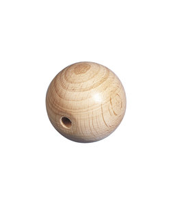 Houten bal naturel halfgeboord 15mm boorg. 4 mm