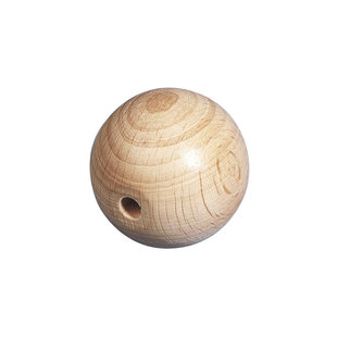 Houten bal naturel halfgeboord 15mm boorg. 4 mm