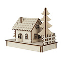Rayher Houten bouwset 3D Huisje met bomen 17,5x9,4x14cm