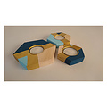 Pronty Houten Hexagon Theelichthouder 3st