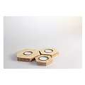 Pronty Houten Hexagon Theelichthouder 3st