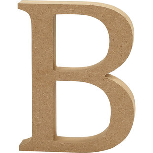 MDF letter/teken, 13 cm. letter B