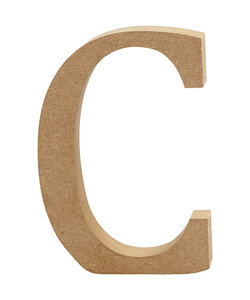 MDF letter/teken, 13 cm. letter C