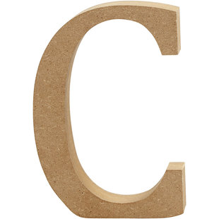 MDF letter/teken, 13 cm. letter C