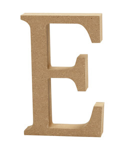 MDF letter/teken, 13 cm. letter E