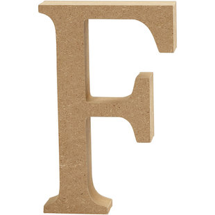 MDF letter/teken, 13 cm. letter F