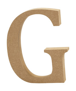 MDF letter/teken, 13 cm. letter G