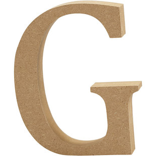 MDF letter/teken, 13 cm. letter G