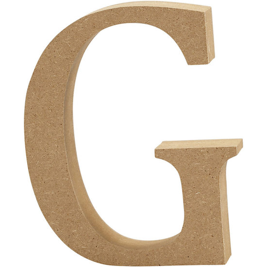 CREA MDF letter/teken, 13 cm. letter G