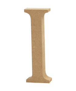 MDF letter/teken, 13 cm. letter I