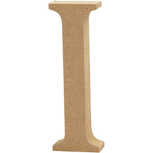 MDF letter/teken, 13 cm. letter I