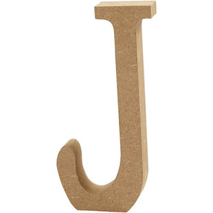 MDF letter/teken, 13 cm. letter J