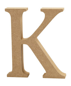 MDF letter/teken, 13 cm. letter K