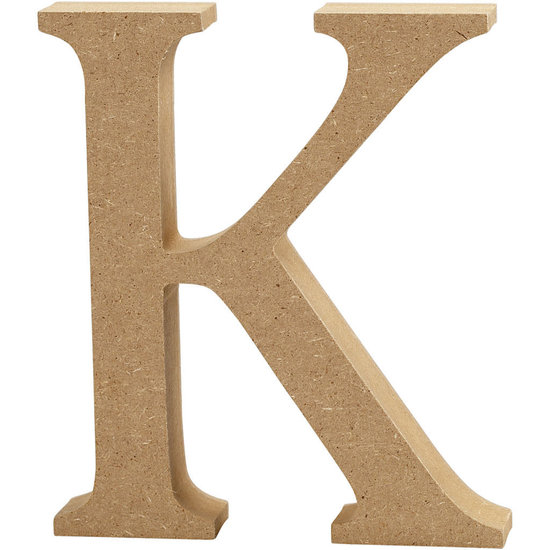 Creotime MDF letter/teken, 13 cm. letter K