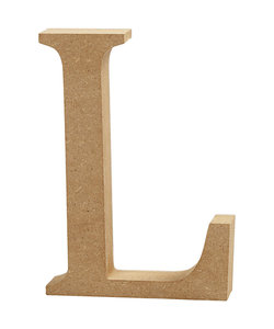 MDF letter/teken, 13 cm. letter L