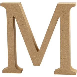 MDF letter/teken, 13 cm. letter M