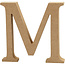 Creotime MDF letter/teken, 13 cm. letter M