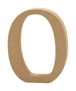 MDF letter/teken, 13 cm. letter O