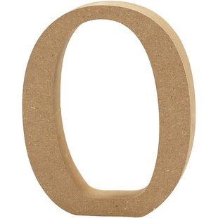 MDF letter/teken, 13 cm. letter O