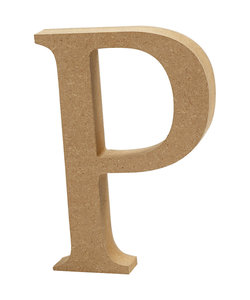 MDF letter/teken, 13 cm. letter P