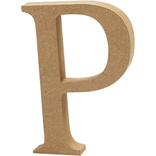 MDF letter/teken, 13 cm. letter P